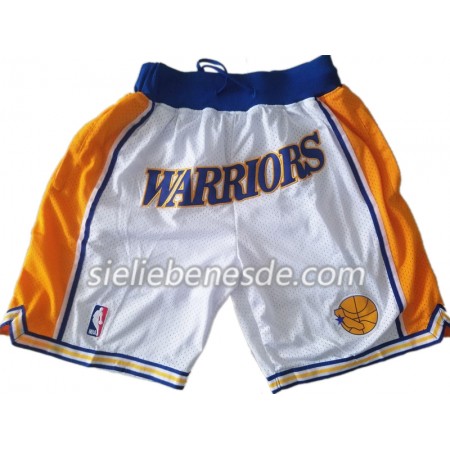 NBA Golden State Warriors Weiß Herren Tasche Kurze Hose Swingman